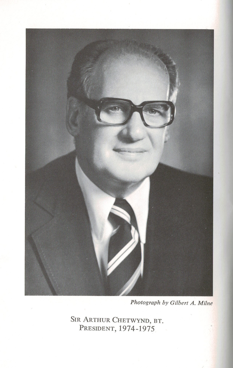 Sir Arthur R. T. Chetwynd, Bt, SCM, KClJ