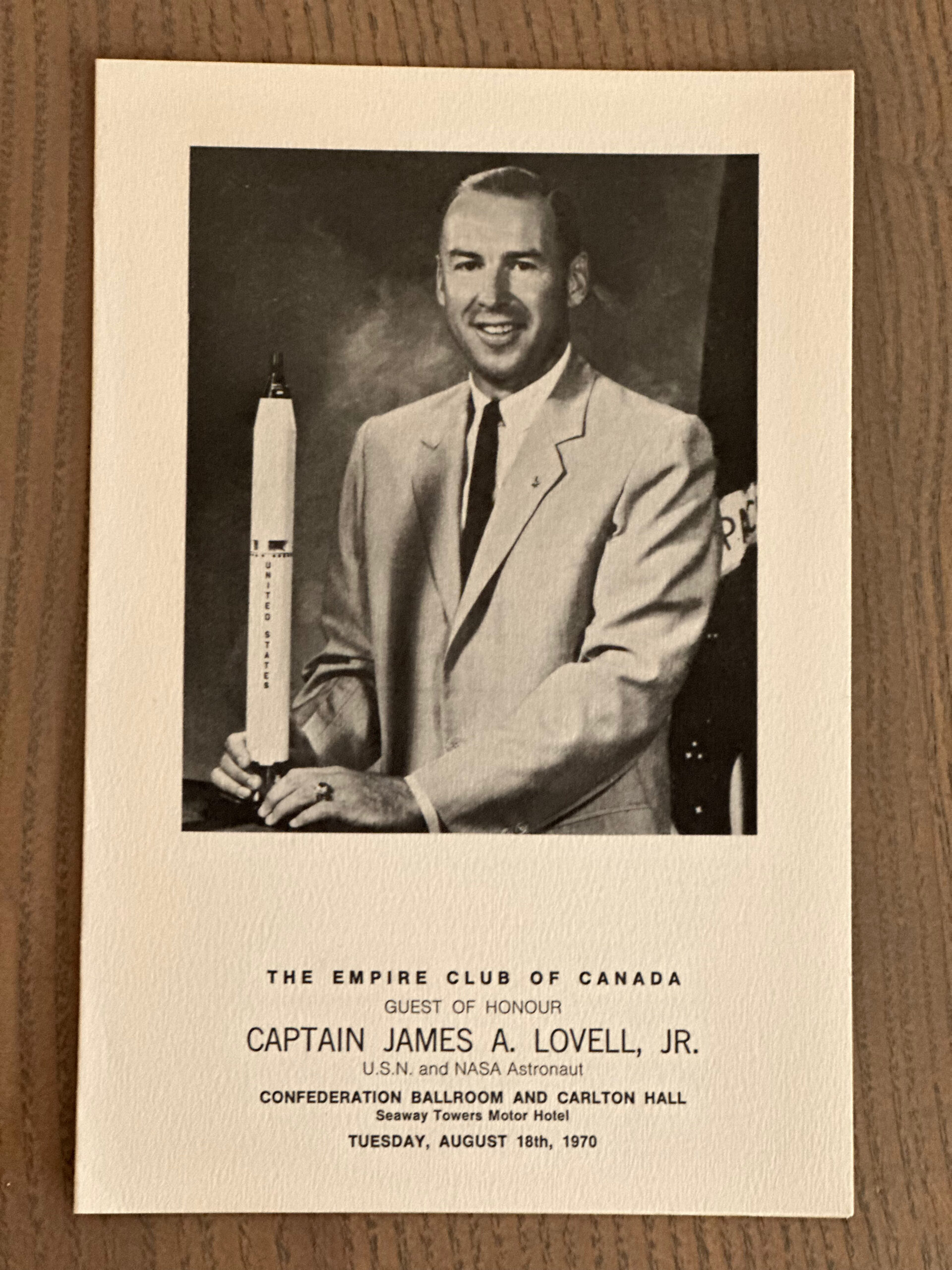 Captain Lovell was Commander of Apollo 13 and logged almost 700 hours in space